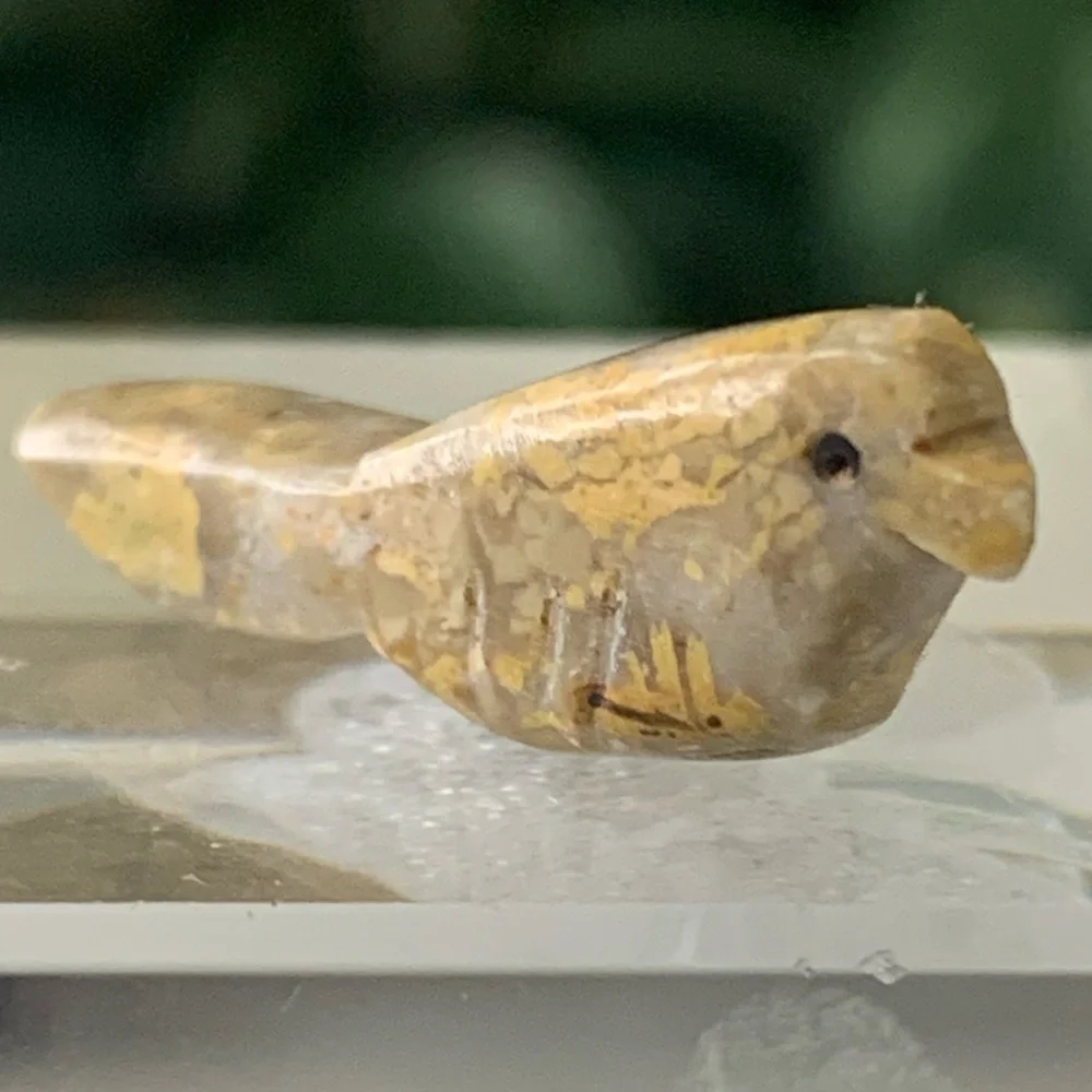 Vintage Native American Bird Fetish Bead Miniature Carved Stone Drilled Animal 1